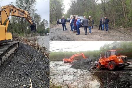 В Майском районе Минприроды КБР проводит восстановительные берегоукрепительные работы на реке Терек